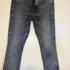 MOTHER Gray Washed Ankle Crop Jeans